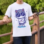 Menő Napszemüveges Cica Póló – Kawaii Street Style Dizájn - Image 2