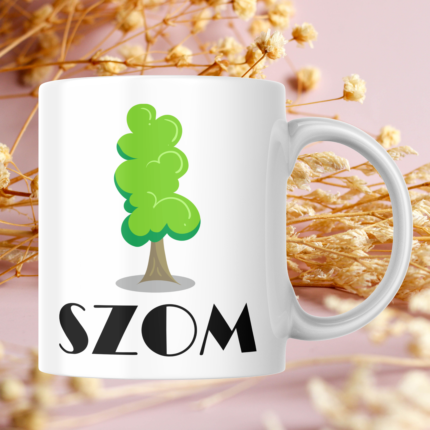 Faszom feliratú vicces káromkodós bögre fa szóvicces grafikával