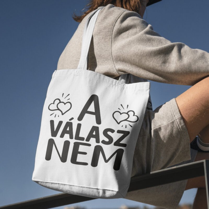 A válasz Nem feliratú vicces vászontáska